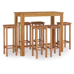 vidaXL 7-tlg. Gartenbar-Set Massivholz Akazie