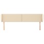 vidaXL Kopfteil mit Ohren Creme 183x23x78/88 cm Stoff vidaXL Kopfteil mit Ohren Creme 183x23x78/88 cm Stoff