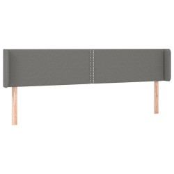 vidaXL Kopfteil mit Ohren Dunkelgrau 163x16x78/88 cm Stoff