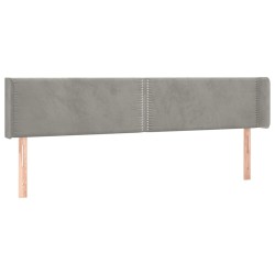 vidaXL Kopfteil mit Ohren Hellgrau 163x16x78/88 cm Samt