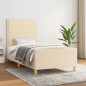 vidaXL Bettgestell mit Kopfteil Creme 90x190 cm Stoff vidaXL Bettgestell mit Kopfteil Creme 90x190 cm Stoff
