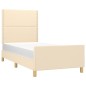 vidaXL Bettgestell mit Kopfteil Creme 90x190 cm Stoff vidaXL Bettgestell mit Kopfteil Creme 90x190 cm Stoff