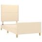 vidaXL Bettgestell mit Kopfteil Creme 90x190 cm Stoff vidaXL Bettgestell mit Kopfteil Creme 90x190 cm Stoff