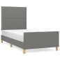 vidaXL Bettgestell mit Kopfteil Dunkelgrau 80x200 cm Stoff vidaXL Bettgestell mit Kopfteil Dunkelgrau 80x200 cm Stoff