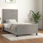 vidaXL Bettgestell mit Kopfteil Hellgrau 80x200 cm Samt vidaXL Bettgestell mit Kopfteil Hellgrau 80x200 cm Samt
