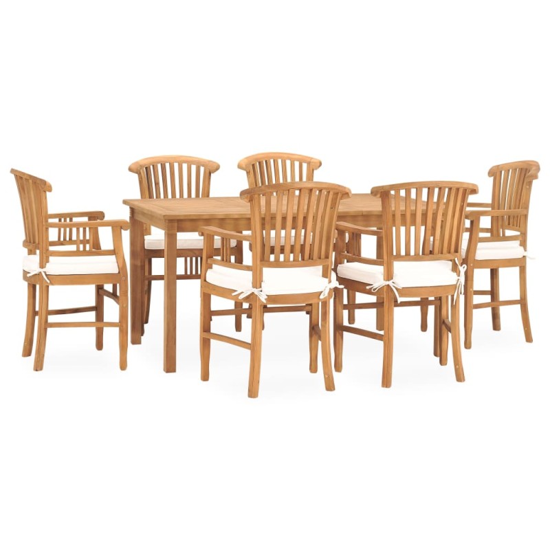 vidaXL 7-tlg. Garten-Essgruppe mit Kissen Massivholz Teak vidaXL 7-tlg. Garten-Essgruppe mit Kissen Massivholz Teak