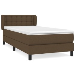 vidaXL Boxspringbett mit Matratze Dunkelbraun 100x200 cm Stoff