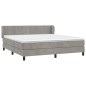 vidaXL Boxspringbett mit Matratze Hellgrau 160x200 cm Samt vidaXL Boxspringbett mit Matratze Hellgrau 160x200 cm Samt