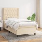 vidaXL Boxspringbett mit Matratze Creme 80x200 cm Stoff vidaXL Boxspringbett mit Matratze Creme 80x200 cm Stoff