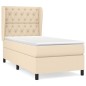 vidaXL Boxspringbett mit Matratze Creme 80x200 cm Stoff vidaXL Boxspringbett mit Matratze Creme 80x200 cm Stoff