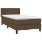 vidaXL Boxspringbett mit Matratze Dunkelbraun 100x200 cm Stoff vidaXL Boxspringbett mit Matratze Dunkelbraun 100x200 cm Stoff