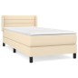 vidaXL Boxspringbett mit Matratze Creme 80x200 cm Stoff vidaXL Boxspringbett mit Matratze Creme 80x200 cm Stoff