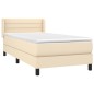 vidaXL Boxspringbett mit Matratze Creme 80x200 cm Stoff vidaXL Boxspringbett mit Matratze Creme 80x200 cm Stoff