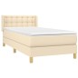 vidaXL Boxspringbett mit Matratze Creme 80x200 cm Stoff vidaXL Boxspringbett mit Matratze Creme 80x200 cm Stoff