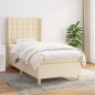 vidaXL Boxspringbett mit Matratze Creme 80x200 cm Stoff vidaXL Boxspringbett mit Matratze Creme 80x200 cm Stoff