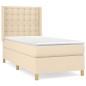 vidaXL Boxspringbett mit Matratze Creme 80x200 cm Stoff vidaXL Boxspringbett mit Matratze Creme 80x200 cm Stoff