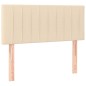 vidaXL Boxspringbett mit Matratze & LED Creme 80x200 cm Stoff vidaXL Boxspringbett mit Matratze & LED Creme 80x200 cm Stoff