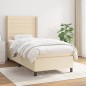 vidaXL Boxspringbett mit Matratze Creme 80x200 cm Stoff vidaXL Boxspringbett mit Matratze Creme 80x200 cm Stoff