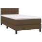 vidaXL Boxspringbett mit Matratze & LED Dunkelbraun 100x200 cm Stoff vidaXL Boxspringbett mit Matratze & LED Dunkelbraun 100x200 cm Stoff