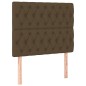 vidaXL Boxspringbett mit Matratze & LED Dunkelbraun 100x200 cm Stoff vidaXL Boxspringbett mit Matratze & LED Dunkelbraun 100x200 cm Stoff