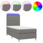 vidaXL Boxspringbett mit Matratze & LED Dunkelgrau 80x200 cm Stoff vidaXL Boxspringbett mit Matratze & LED Dunkelgrau 80x200 cm Stoff