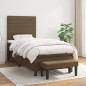 vidaXL Boxspringbett mit Matratze Dunkelbraun 100x200 cm Stoff vidaXL Boxspringbett mit Matratze Dunkelbraun 100x200 cm Stoff