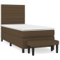 vidaXL Boxspringbett mit Matratze Dunkelbraun 100x200 cm Stoff vidaXL Boxspringbett mit Matratze Dunkelbraun 100x200 cm Stoff