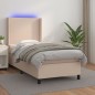 vidaXL Boxspringbett mit Matratze & LED Cappuccino-Braun 80x200cm vidaXL Boxspringbett mit Matratze & LED Cappuccino-Braun 80x200cm