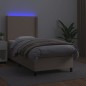 vidaXL Boxspringbett mit Matratze & LED Cappuccino-Braun 80x200cm vidaXL Boxspringbett mit Matratze & LED Cappuccino-Braun 80x200cm