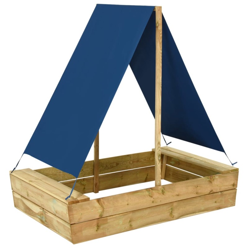 Sandkasten mit Dach 80x60x97,5 cm Imprägniertes Kiefernholz Sandkasten mit Dach 80x60x97,5 cm Imprägniertes Kiefernholz