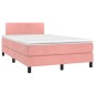 vidaXL Boxspringbett mit Matratze Rosa 120x200 cm Samt vidaXL Boxspringbett mit Matratze Rosa 120x200 cm Samt