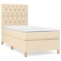 vidaXL Boxspringbett mit Matratze Creme 80x200 cm Stoff vidaXL Boxspringbett mit Matratze Creme 80x200 cm Stoff