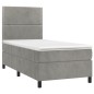 vidaXL Boxspringbett mit Matratze Hellgrau 80x200 cm Samt vidaXL Boxspringbett mit Matratze Hellgrau 80x200 cm Samt