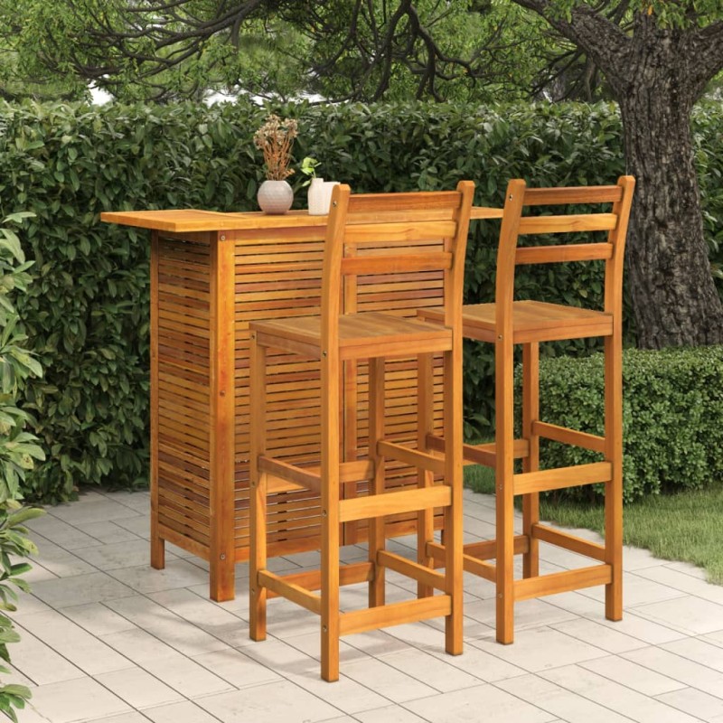 vidaXL 3-tlg. Gartenbar-Set Massivholz Akazie vidaXL 3-tlg. Gartenbar-Set Massivholz Akazie