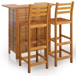 vidaXL 3-tlg. Gartenbar-Set Massivholz Akazie