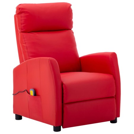 vidaXL Massagesessel Rot Kunstleder