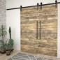 vidaXL Schiebetür-Beschlagsätze 2 Stk. 200 cm Stahl Schwarz vidaXL Schiebetür-Beschlagsätze 2 Stk. 200 cm Stahl Schwarz