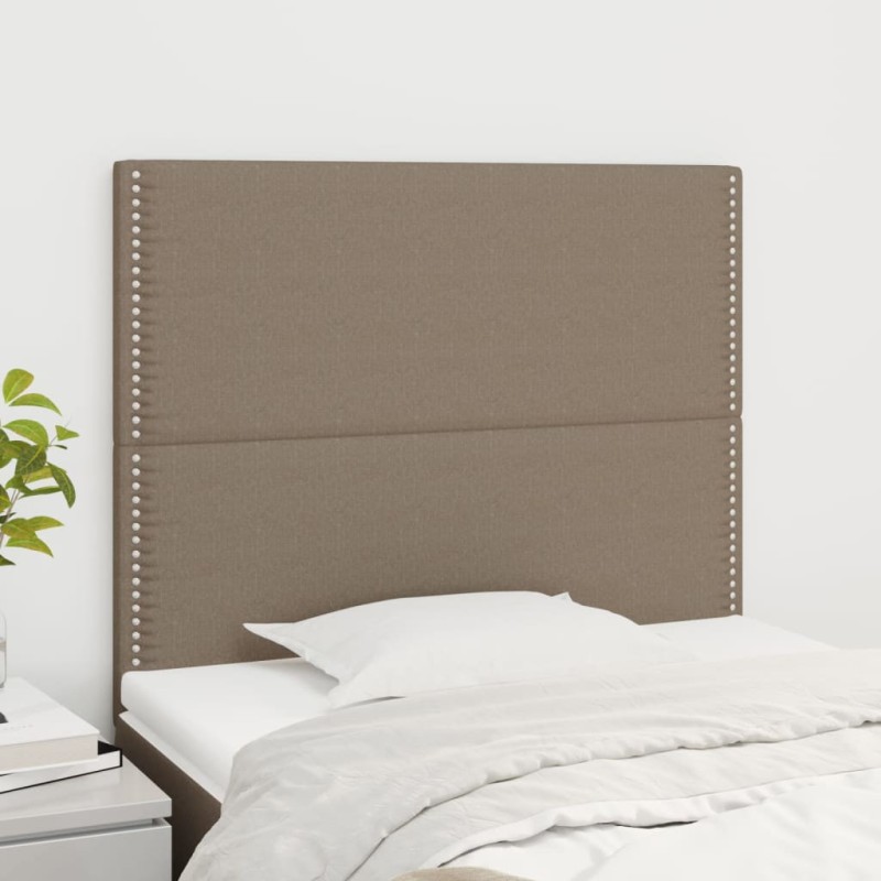 vidaXL Kopfteile 2 Stk. Taupe 100x5x78/88 cm Stoff vidaXL Kopfteile 2 Stk. Taupe 100x5x78/88 cm Stoff