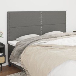 vidaXL Kopfteile 4 Stk. Dunkelgrau 80x5x78/88 cm Stoff