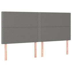 vidaXL Kopfteile 4 Stk. Dunkelgrau 80x5x78/88 cm Stoff