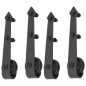 vidaXL Schiebetür-Beschlagsätze 2 Stk. 200 cm Stahl Schwarz vidaXL Schiebetür-Beschlagsätze 2 Stk. 200 cm Stahl Schwarz