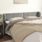 vidaXL Kopfteil mit Ohren Hellgrau 163x23x78/88 cm Samt vidaXL Kopfteil mit Ohren Hellgrau 163x23x78/88 cm Samt