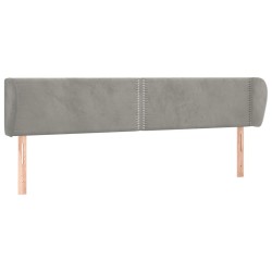 vidaXL Kopfteil mit Ohren Hellgrau 163x23x78/88 cm Samt
