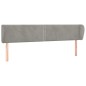 vidaXL Kopfteil mit Ohren Hellgrau 163x23x78/88 cm Samt vidaXL Kopfteil mit Ohren Hellgrau 163x23x78/88 cm Samt