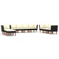 vidaXL 10-tlg. Garten-Lounge-Set mit Kissen Poly Rattan Schwarz vidaXL 10-tlg. Garten-Lounge-Set mit Kissen Poly Rattan Schwarz