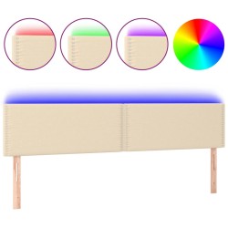 vidaXL LED Kopfteil Creme 180x5x78/88 cm Stoff