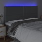 vidaXL LED Kopfteil Dunkelgrau 160x5x118/128 cm Stoff
