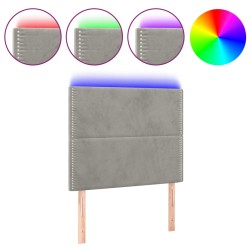 vidaXL LED Kopfteil Hellgrau 80x5x118/128 cm Samt