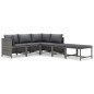 vidaXL 6-tlg. Garten-Lounge-Set mit Kissen Poly Rattan Grau vidaXL 6-tlg. Garten-Lounge-Set mit Kissen Poly Rattan Grau