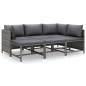 vidaXL 6-tlg. Garten-Lounge-Set mit Kissen Poly Rattan Grau vidaXL 6-tlg. Garten-Lounge-Set mit Kissen Poly Rattan Grau
